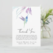 ハミングバードフローラ水彩葬儀メモリアル サンキューカード (スタンド正面)