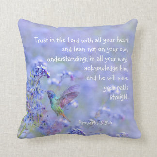 ハミングバードブルーガーデンフローラ聖書 クッション