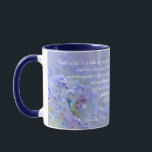 ハミングバードブルーガーデンフローラ聖書 マグカップ<br><div class="desc">Hummingbird & Soft Blue Garden高揚聖書の花聖なる書物、 経典箴言3:5-6主への信頼</div>