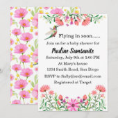 ハミングバードベイビーシャワー 招待状 (正面/裏面)