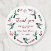 ハミングバードベビーシャワーメッセージカード フェイバータグ (正面)