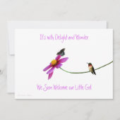 ハミングバードベビーシャワー招待状 招待状 (正面)