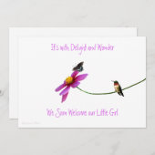 ハミングバードベビーシャワー招待状 招待状 (正面/裏面)