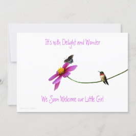 ハミングバードベビーシャワー招待状 招待状