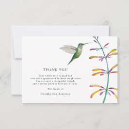 ハミングバードベレベローション葬儀サンキューカード カード