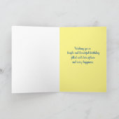 ハミングバードホリホックハッピーバースデー叔母 カード (内部)