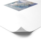 ハミングバードホワイトフラワーズウォーター色プリント引用文 ポスター (角)