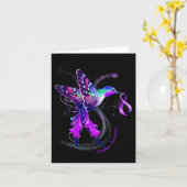 ハミングバードホールパープルリボンオーバードーズ認識度 カード (黄色い花)