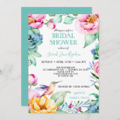 ハミングバードボホブライダルシャワー 招待状 (正面/裏面)