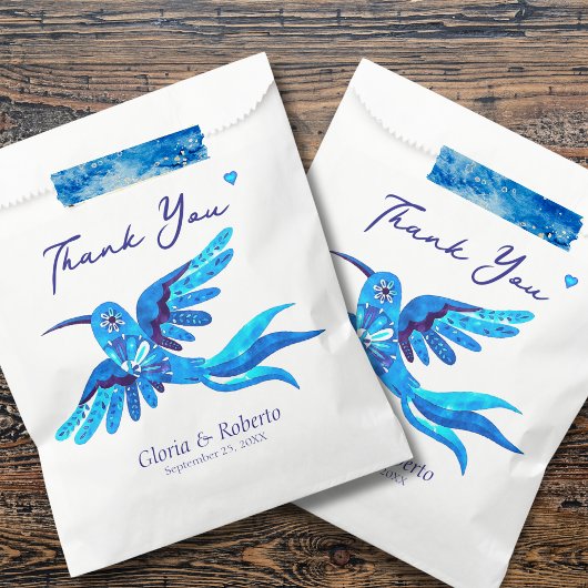 ハミングバードボホメキシコ結婚式の引き出物バッグ フェイバーバッグ