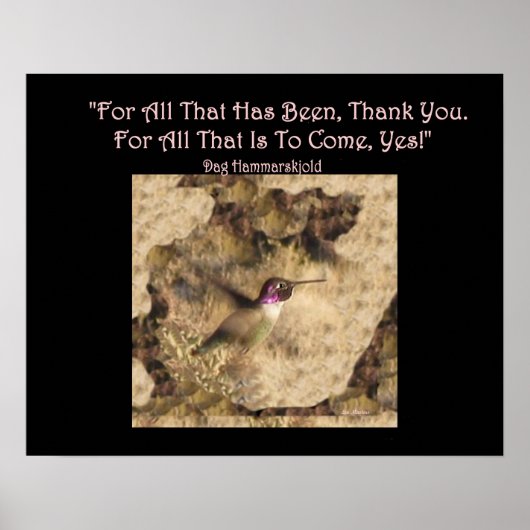 ハミングバードポスター…ありがとうYes! ポスター (正面)