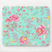 ハミングバードマウスパッド付きピンク色の花 マウスパッド (正面)