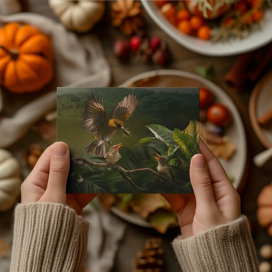 ハミングバードマザーバードは優雅にバランスを取る ポストカード