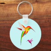 ハミングバードママとベビーキーチェーン キーホルダー (正面)