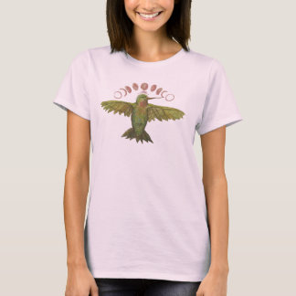 ハミングバードムーンロータスアート Tシャツ