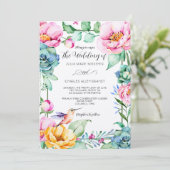 ハミングバードモチーフのウェディング 招待状 (スタンド正面)