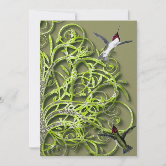 ハミングバードライムツリー結婚式招待状 招待状 (裏面)
