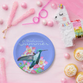 ハミングバードラベンダーピンクオダマキ（植物）花夏 ペーパープレート (パーティー)