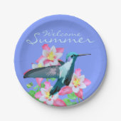 ハミングバードラベンダーピンクオダマキ（植物）花夏 ペーパープレート (正面)