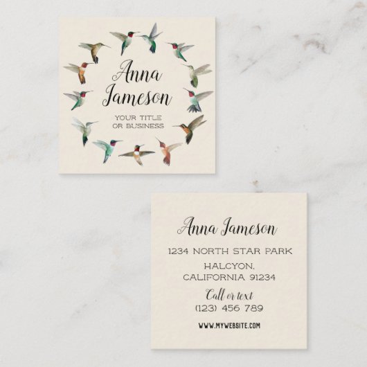 ハミングバードリーススクエア名刺 スクエア名刺 (正面/裏面)