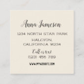 ハミングバードリーススクエア名刺 スクエア名刺 (裏面)