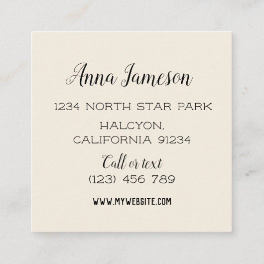 ハミングバードリーススクエア名刺 スクエア名刺 (裏面)