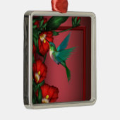 ハミングバードレッドハイビスカスオーナメント メタルオーナメント (右)