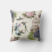ハミングバードヴィンテージバーケージフローラ装飾用クッション クッション (裏面)