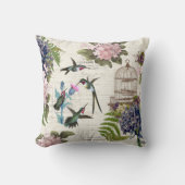 ハミングバードヴィンテージバーケージフローラ装飾用クッション クッション (正面)