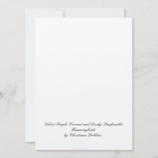 ハミングバード二羽 (裏面)