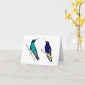 ハミングバード二羽 カード (黄色い花)