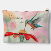 ハミングバード付きの可愛いメイクアップジッパーポーチ アクセサリーポーチ (裏面)