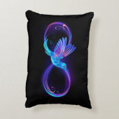 ハミングバード付きネオンインフィニティ白熱［赤熱］光を放つシンボル アクセントクッション (裏面(縦))