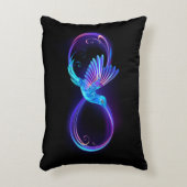ハミングバード付きネオンインフィニティ白熱［赤熱］光を放つシンボル アクセントクッション (正面(垂直))