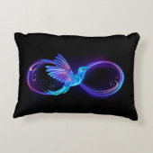 ハミングバード付きネオンインフィニティ白熱［赤熱］光を放つシンボル アクセントクッション (裏面)