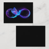 ハミングバード付きネオンインフィニティ白熱［赤熱］光を放つシンボル アドバイスカード (正面/裏面)