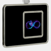 ハミングバード付きネオンインフィニティ白熱［赤熱］光を放つシンボル シルバープレートフレームオーナメント (右)