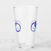 ハミングバード付きネオンインフィニティ白熱［赤熱］光を放つシンボル タンブラーグラス (右)