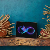 ハミングバード付きネオンインフィニティ白熱［赤熱］光を放つシンボル フォトプラーク (側面)