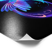 ハミングバード付きネオンインフィニティ白熱［赤熱］光を放つシンボル フォトプリント            (角)