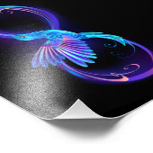 ハミングバード付きネオンインフィニティ白熱［赤熱］光を放つシンボル フォトプリント            (角)