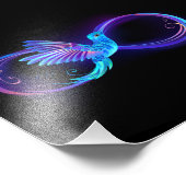 ハミングバード付きネオンインフィニティ白熱［赤熱］光を放つシンボル フォトプリント            (角)