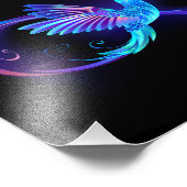 ハミングバード付きネオンインフィニティ白熱［赤熱］光を放つシンボル フォトプリント            (角)