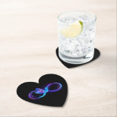 ハミングバード付きネオンインフィニティ白熱［赤熱］光を放つシンボル ペーパーコースター (インサイチュ)