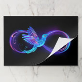 ハミングバード付きネオンインフィニティ白熱［赤熱］光を放つシンボル ペーパーパッド (折り畳み)