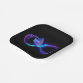 ハミングバード付きネオンインフィニティ白熱［赤熱］光を放つシンボル ペーパープレート (傾斜あり)