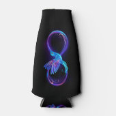 ハミングバード付きネオンインフィニティ白熱［赤熱］光を放つシンボル ボトルクーラー (正面)