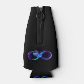 ハミングバード付きネオンインフィニティ白熱［赤熱］光を放つシンボル ボトルクーラー (裏面)