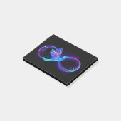 ハミングバード付きネオンインフィニティ白熱［赤熱］光を放つシンボル ポストイット (アングル)