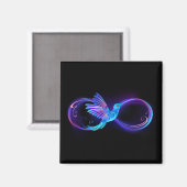 ハミングバード付きネオンインフィニティ白熱［赤熱］光を放つシンボル マグネット (正面/裏面)